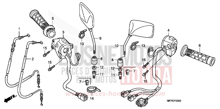 SWITCH/CABLE for CB1300 Super Bold'or ABS PEARL SUNBEAM WHITE (NHA66KF) from 2010